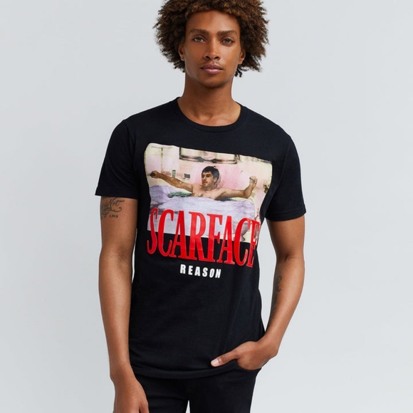 New Reason X Scarface Tony Montana 80's T-Shirt  Men's Size LARGE - Picture 3 of 3